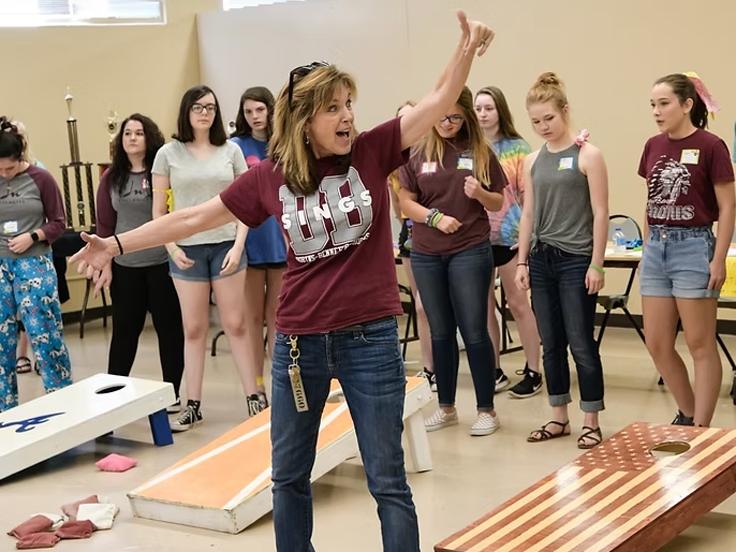 Jenny with High School Students